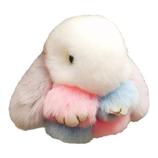 獭兔毛迷你兔兔玩偶挂件小兔子毛绒装死公仔兔手机挂饰汽车钥匙扣