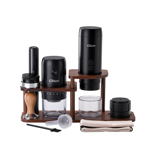 便携式咖啡机木架套装电动意式浓缩胶囊咖啡机小型家用办公萃取机