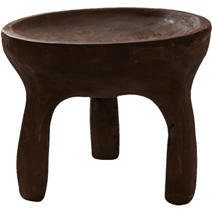 如是侘寂风原木艺术果盘实木干果盘三脚收纳托盘民宿复古装饰摆件