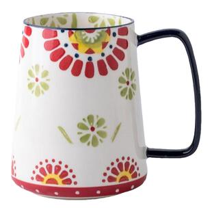 700ml大容量杯 田园风杯子陶瓷马克杯家用办公室水杯女生带盖微瑕