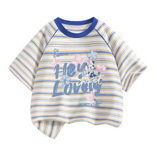 迪士尼童装女童t恤短袖夏季2026新款时尚女大童半袖宽松儿童夏装