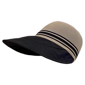 2025夏季新款镂空透气渔夫帽子女户外遮阳防晒可扎马尾时尚鸭舌帽