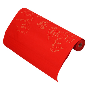 粉彩笺仿古宣纸半生半熟六尺四尺对开整张毛笔字练习书法专用小楷创作作品纸万年红洒金国展投稿龙纹彩色宣纸