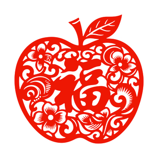 福字窗花剪纸平安苹果图案静电贴纸玻璃贴窗户装饰水贴2026新年