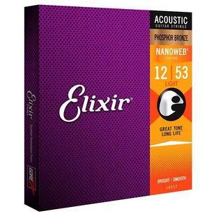 伊利克斯吉他弦一套民谣木吉他弦线全套16052镀膜ELIXIR琴弦11052