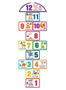 跳房子地贴幼儿园学校走廊游戏