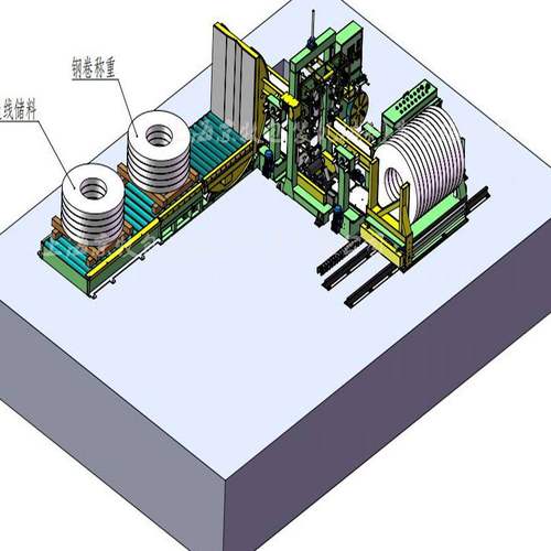 直销钢带缠绕包装生产线 钢卷缠绕包装机大型轴承缠绕翻转生产线