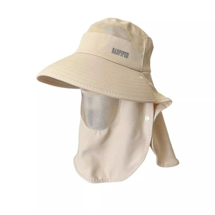 帽子全方位防晒紫外线护颈一体夏季遮脸面罩太阳帽透气户外遮阳帽