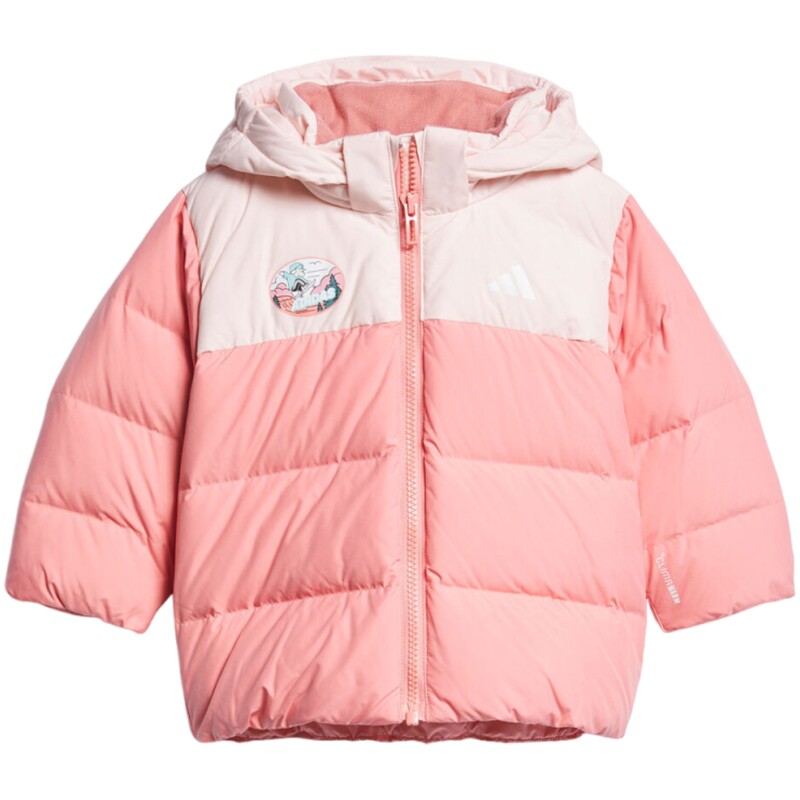 adidas阿迪达斯女婴童运动训练休闲保暖连帽羽绒服外套KC5395