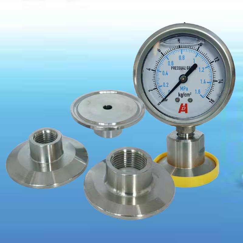 304不锈钢卫生级卡盘式压力表接头M14*1.5快装内丝内螺纹卡箍内牙