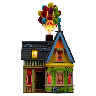 YEABRICKS适用照明迪士尼系列43217灯饰 飞屋环游记LED灯光组配件