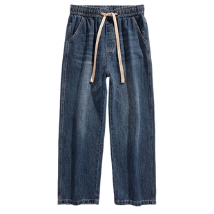 深蓝色牛仔裤男直筒青少年裤子男士2026新款今年流行爆款休闲男裤