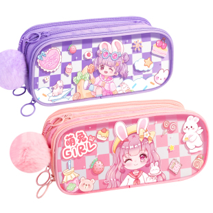 大容量透明笔袋女孩文具盒铅笔盒2022年流行版新款小学生少女心女生款多功能儿童可爱高颜值多层文具袋铅笔袋