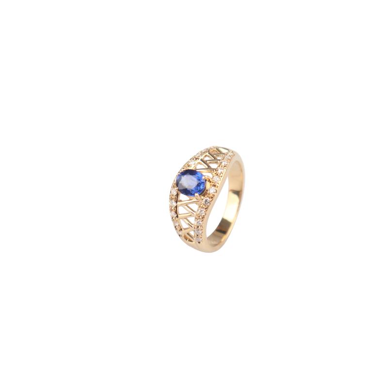 中古「95新」TASAKI蓝宝石戒指