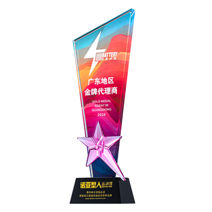 新款五角星奖杯定制优秀新人公司年会员工团队嘉奖纪念奖牌订制新