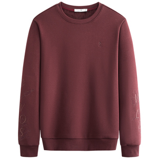 【刺绣】与狼共舞加绒圆领卫衣男士2025秋冬新款抗菌保暖套头上衣