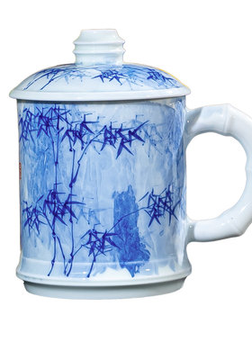 景德镇陶瓷青花手绘茶杯