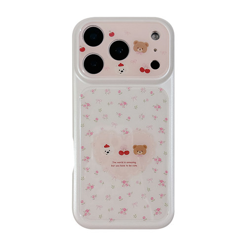 壳侣 ins风可爱碎花小熊适用苹果17手机壳iPhone17promax新款16防摔保护套15硅胶全包镜头少女心小众高级感女