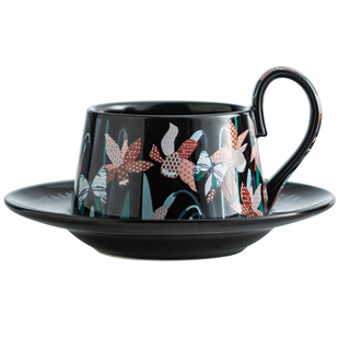 「高颜值」中古风复古陶瓷咖啡杯子创意精致杯碟套装礼盒包装礼物