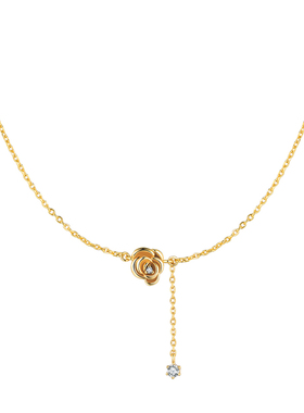 森吾精致莫桑钻玫瑰花项链