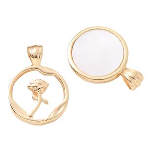 14K包金保色巴洛克风格白贝吊坠手工diy手链小挂件项链项坠配件