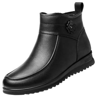 强人3515女靴冬季保暖加绒皮靴高帮棉鞋真皮羊毛女士棉靴头层牛皮