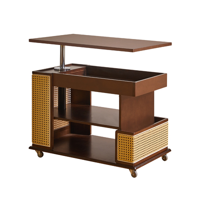 实木升降茶几客厅置物可移动边几