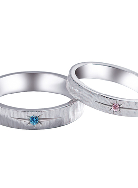 原创定制情侣足银闭口镶钻戒指