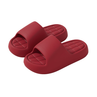 明盛喜庆凉拖鞋浴室居家纯色简约百搭厚底时尚夏季防滑速干拖鞋女