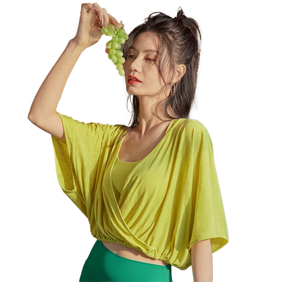 瑜伽运动瑜伽短袖罩衫卡益