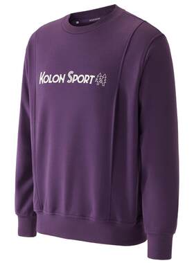 KOLON SPORT可隆女款LOGO印花卫衣秋弹性棉料户外休闲衣