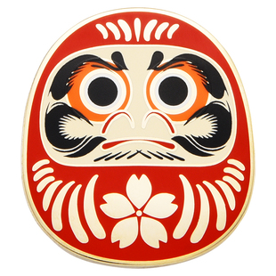Pinfessor原创设计日式达摩Daruma Pin情侣幸运徽章精致金属胸针