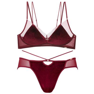 歌瑞尔本命年结婚薄款丝绒文胸