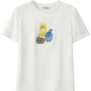 播商场同款春夏倪妮同款宽松减龄气质短袖T恤女BDS2YD2505