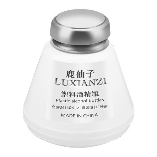 鹿仙子酒精瓶按压式玻璃瓶子加厚防腐蚀防静电按动瓶盖子自动出水