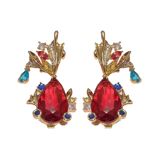 国潮红鲤鱼锦鲤耳环女本命年红色适合过年的耳饰年年有余新年喜庆