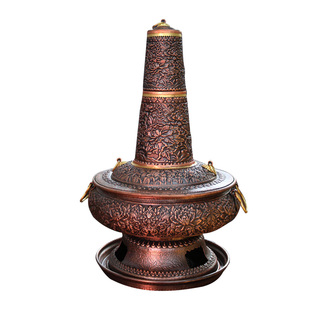 铜之魂 木炭清汤火锅炉中式纯紫铜复古手工加厚老北京传统涮炊锅