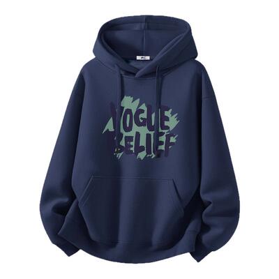 回力藏青色加绒卫衣男款冬季