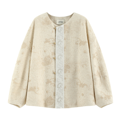 提花刺绣手工拼接廓形外套