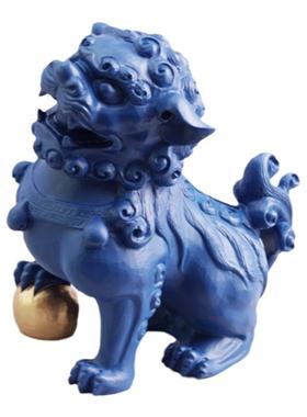 新中式狮子白色树脂玄关家居装饰