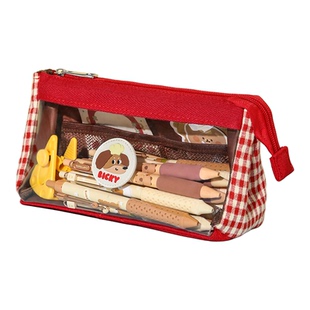 大容量复古三角透明笔袋小众不撞款铅笔盒高中高颜值ins风女生笔盒简约2026新款男生初中学生文具袋