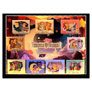 乐一百适用于泡泡玛特星星人点亮系列收纳防尘罩相框展示盒