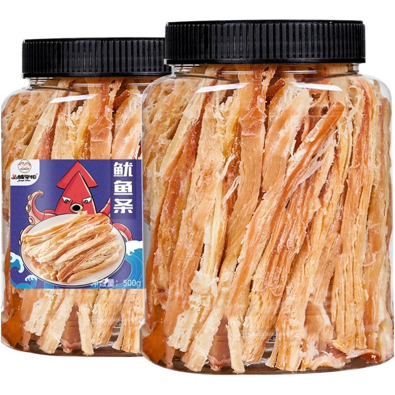 手撕鱿鱼条罐装碳烤丝即食海鲜