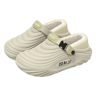 医护专用棉拖鞋男士2025新款冬季外穿防水包跟加绒厚底棉拖鞋男款