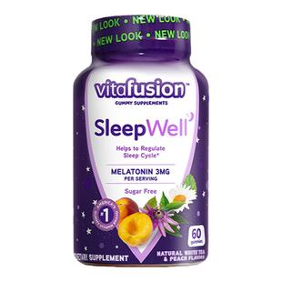 美国vitafusion褪黑素睡眠软糖sleepwell进口vf退黑色素片退褐素