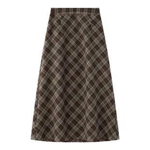 东京岁时记jk原创秋季新款学院风英伦复古格子中长款高腰字半身裙