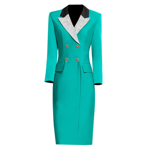 创意狐淡人高知老钱风穿搭主持人晚会宴会西装连衣裙职场OL礼服女