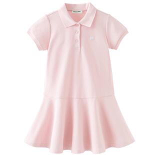 戴维贝拉中大童连衣裙2026夏装新款女童运动Polo裙网球裙针织裙子
