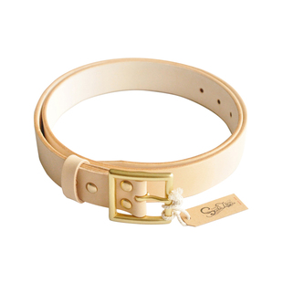 【沾酱】窄边 牛皮 植鞣革皮带 意大利 头层牛皮带4MM 黄铜头