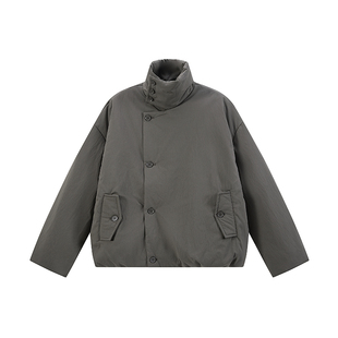 COLN高领纽扣棉服是衣橱里最务实的旧友花苞设计不言不语温度攒够